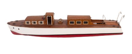 A scratch built model of a pleasure barge.