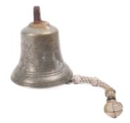 A 19th Century cast bronze ship's bell 'Holy-Wath' with inscription.