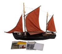 A scratch built model of the 'Shamrock' cargo barge.