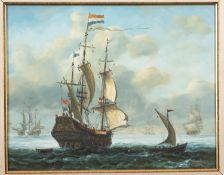 Johnny Gaston (British, b. 1955) - Shipping at sea