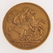 A full sovereign, a Victoria 1875, 8.0grams.