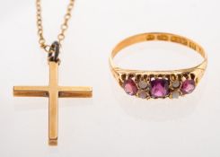 A small group of jewellery, including a late Victorian 15ct gold ring,