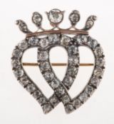 An early 19th century diamond Luckenbooth brooch pendant,
