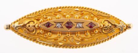 A Victorian 9ct gold mourning brooch,