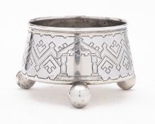 A late 19th century Russian silver salt by Andrei Kovalsky, Moscow 1821-1856,