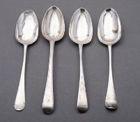 A George III silver Hanoverian pattern picture back table spoon by Henry Bailey, London 1774,