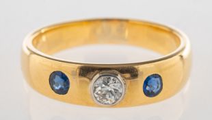 A sapphire and diamond ring,