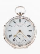 J G Graves, Sheffield an open-faced Express Lever silver pocket watch