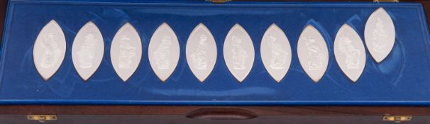 Elizabeth II silver ingots 'The Queen's Beasts Medallions' by Yorkshire Mint, Birmingham 1977,