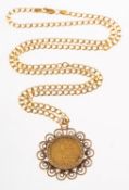 A half sovereign pendant with chain, an Edward VII,