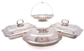 A mixed group of silver plate including;