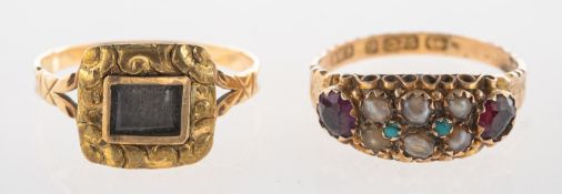 Two antique rings, (both possibly Georgian/early Victorian),