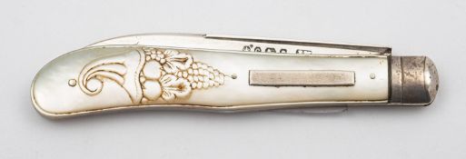 A Victorian silver penknife by John Holmes, Sheffield 1870,