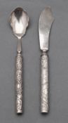 A Chinese export silver serving spoon by Luen Wo, ShangHai 1880-1925,