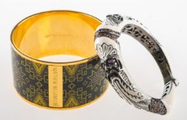 Matthew Campbell Laurenza. An enamel and multi-colour sapphire bangle