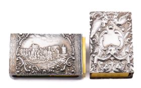 An Edward VII silver match box case by William J Holmes, Birmingham 1903,