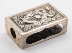 An early 20th century Chinese Export silver match box case by Wing Nam & Co, Hong Kong 1875-1920,