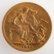 A full sovereign, George V 1912, 8.1grams.