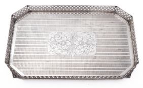 A Portuguese Republic silver gallery tray, Godomar 1938-84, .