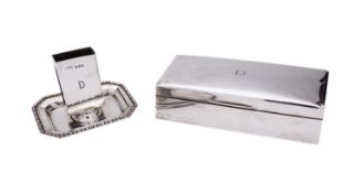 A George V silver cigarette casket by A & J Zimmerman Ltd, Birmingham 1915,