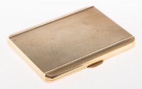 A 9ct gold cigarette case, with engine turned engraving to both sides