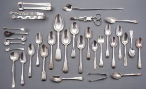 A mix group of silver spoons including;