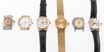 A group of ten various watches to include: Omega Seamaster quartz a 9K gold wristwatch the dial