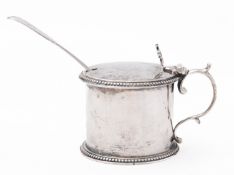 A Victorian silver drum mustard pot, Charles Boyton,