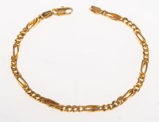 A 9ct gold bracelet, of curb and twist links,