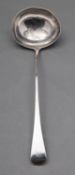 A George III silver Old English pattern soup ladle by William Eley I & William Fearn, London 1800,