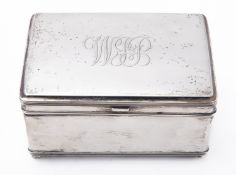 A late 19th century Dutch silver cigarette casket maker's mark to the base rubbed,