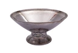 A George VI Art Deco silver bowl by Maurice J Thomas, Glasgow 1936, of plain conical form,