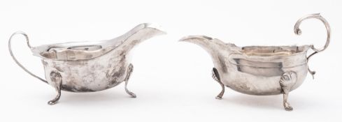 A George III silver sauce boat,