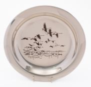 An Elizabeth II silver Peter Scott Christmas Plate by John Pinches (Medallist) Ltd, London, 1971,