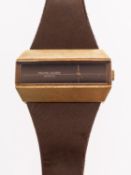 Favre Leuba, a vintage wristwatch, with an elongated brown rectangular dial,