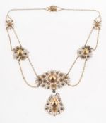 An antique filigree work 'La Jeanette' rose-cut diamond necklace,