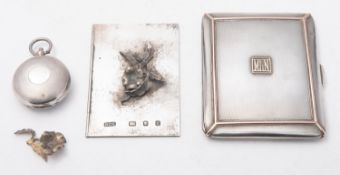 A George V silver cigarette case by Asprey & Co Ltd, Chester 1911, of rectangular form,