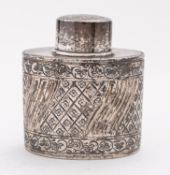 A George V silver tea caddy by Liberty & Co Ltd, Birmingham 1917, model 691,