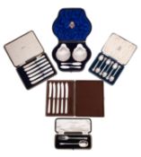 A mixed group of silver including;