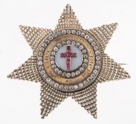 A Victorian silver and paste Masonic Knights Templar Order brooch,