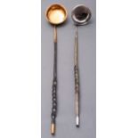 A George III brass punch ladle with baline handle, not marked, 44cm.