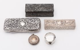 A mixed group of silver and silver plate including;