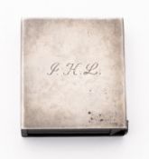 A late 20th century American silver cased taper measure by Tiffany & Co, stamped Sterling Germany,