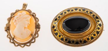 A group of two brooches,