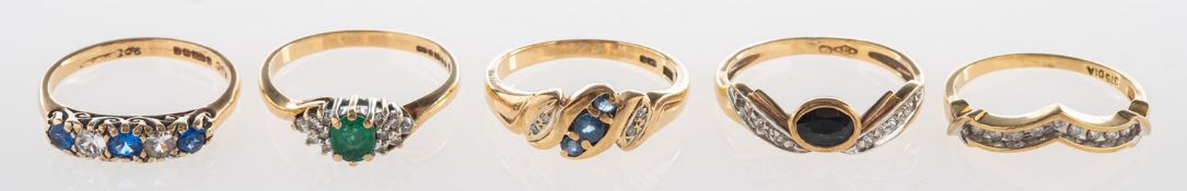 A group of five rings,