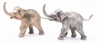 A pair of Elizabeth II silver Elephant table decorations by Comyns of London Ltd, London 2005, 693.
