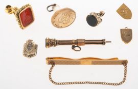 A mixed group of fob seals and other items of interest,