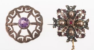 Two brooches, including an openwork Scottish brooch,