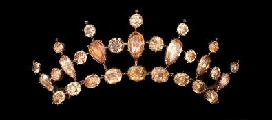 An impressive antique 'tiara' brooch and/or hair ornament,