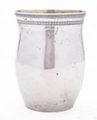 A mid 19th century Russian/ Poland silver beaker by Emile Radke, Warsaw, of bulbous form,